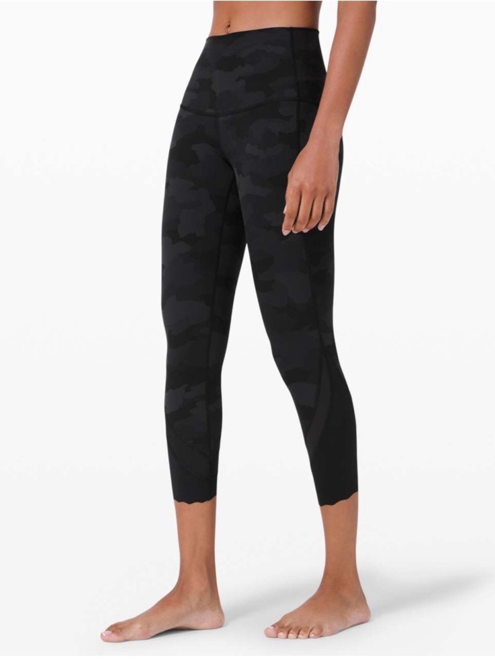 Lululemon Wunder Under Crop High-Rise Luxtreme 23", black camo, size 2